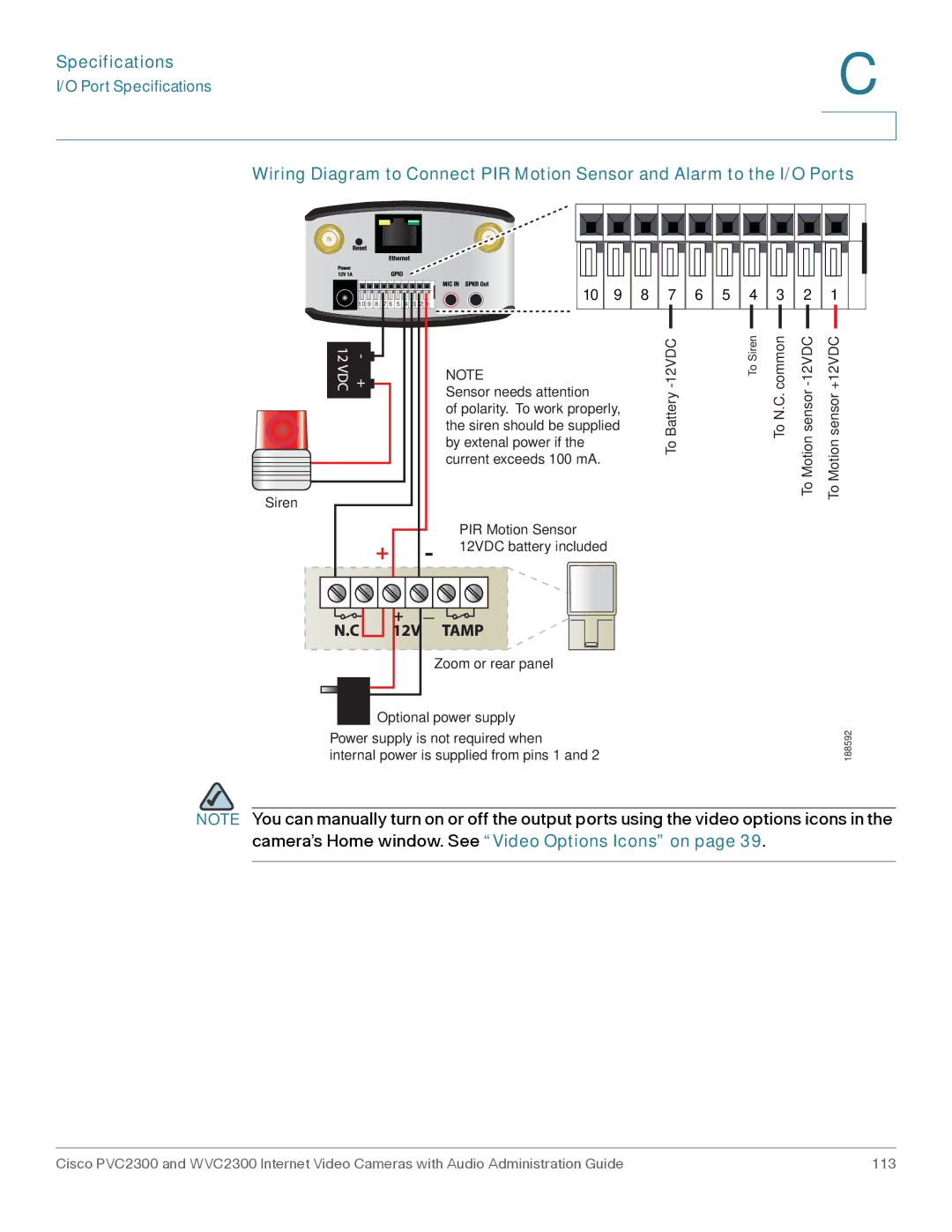 Cisco Systems WVC2300 manual 12VDC 