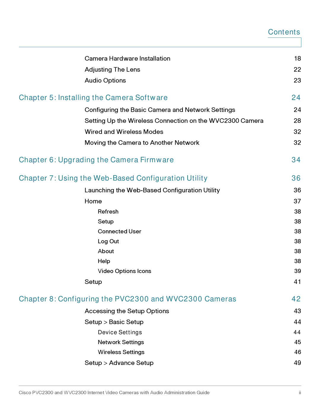 Cisco Systems manual Installing the Camera Software, Configuring the PVC2300 and WVC2300 Cameras 