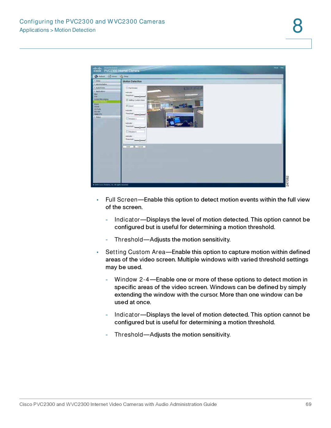 Cisco Systems manual Configuring the PVC2300 and WVC2300 Cameras 