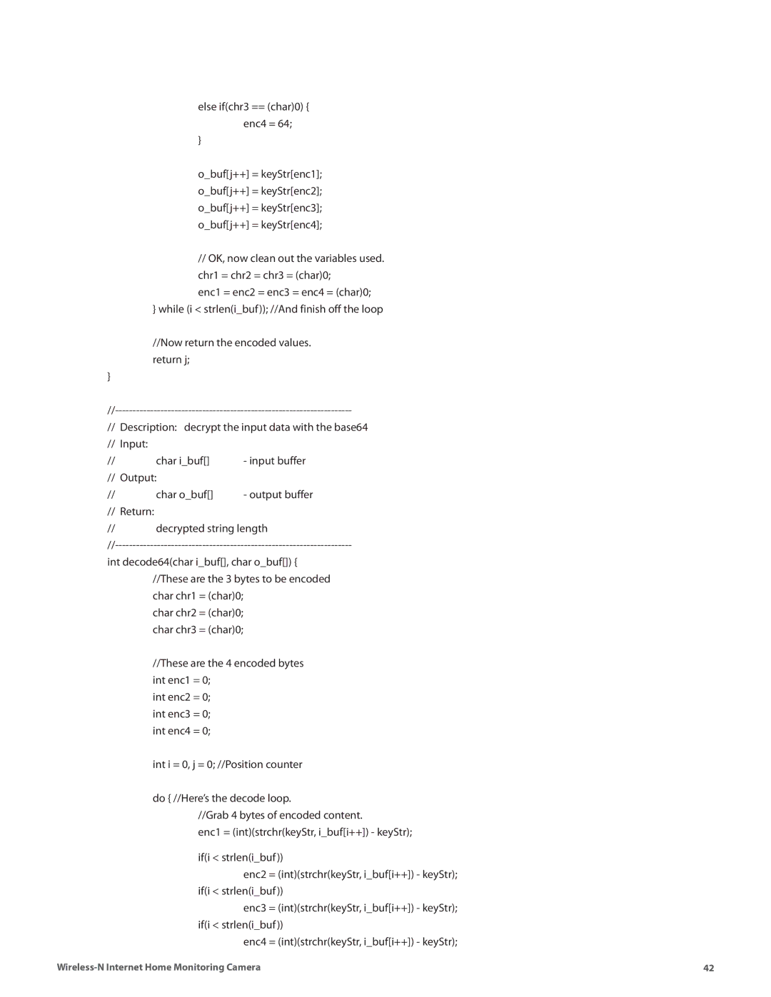 Cisco Systems WVC80N manual Else ifchr3 == char0 enc4 = 