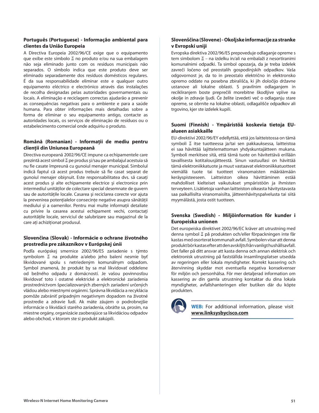 Cisco Systems WVC80N manual Regulatory Information 