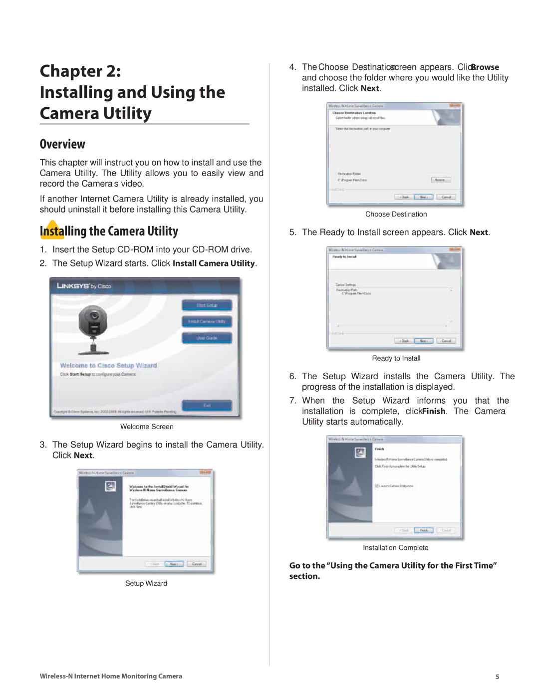 Cisco Systems WVC80N manual Chapter Installing and Using Camera Utility, Overview, Installing the Camera Utility 