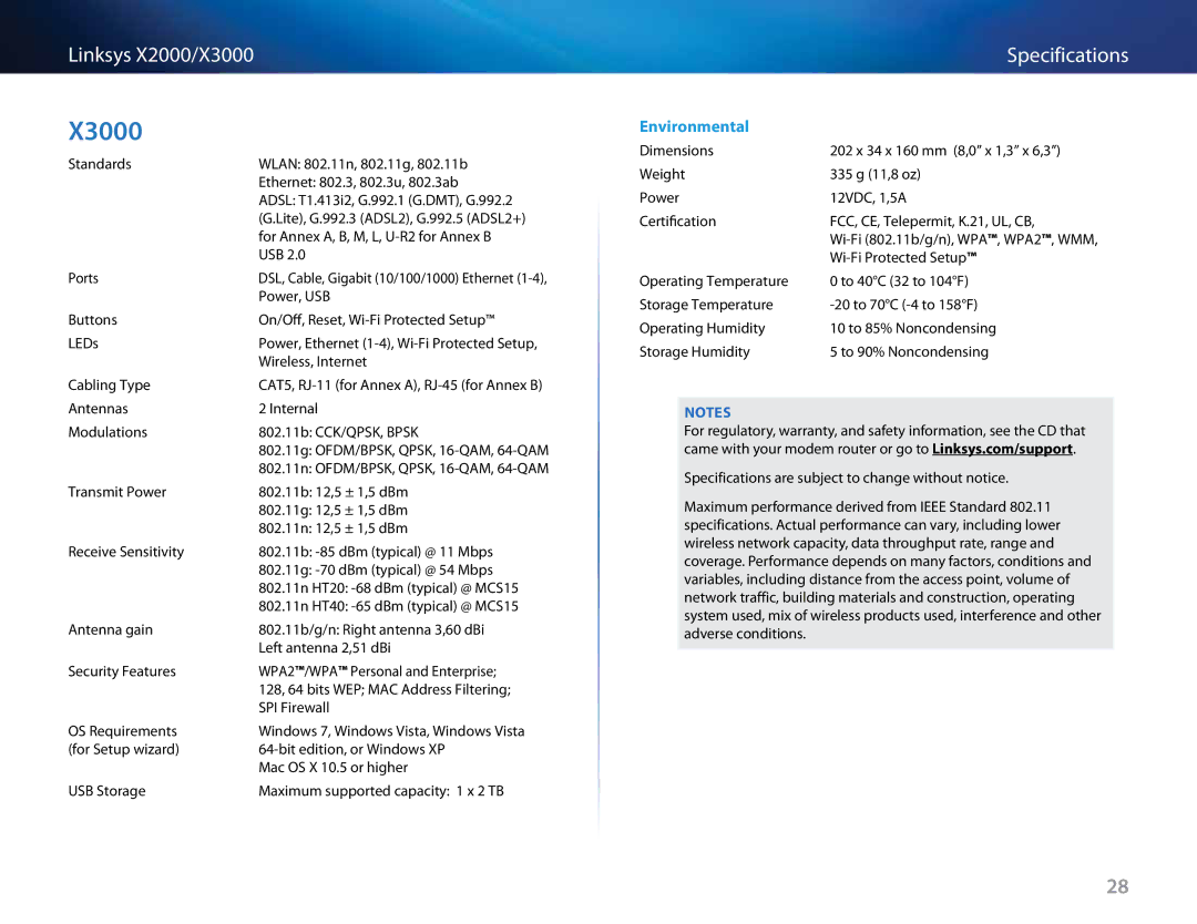 Cisco Systems X2000, X3000 manual Usb 