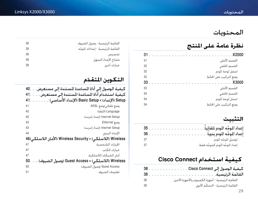 Cisco Systems X3000, X2000 manual تايوتحملا 