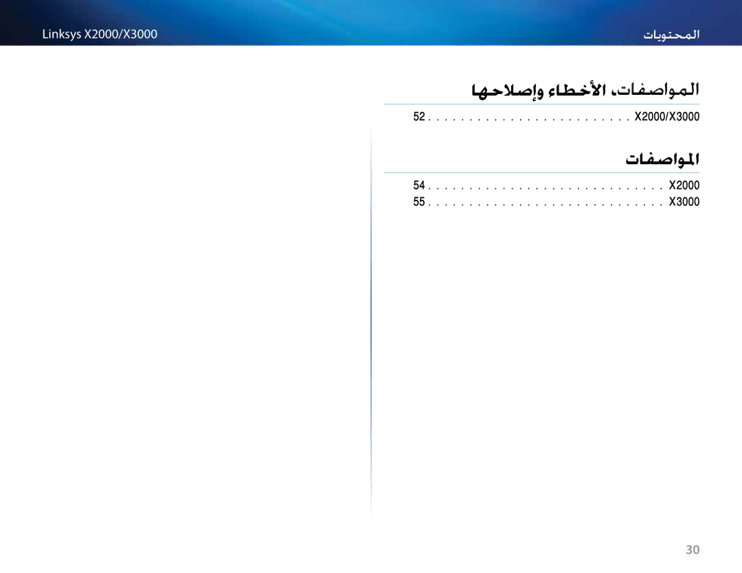 Cisco Systems X2000, X3000 manual اهحلاصإو ءاطخلأا فاشكتسا 