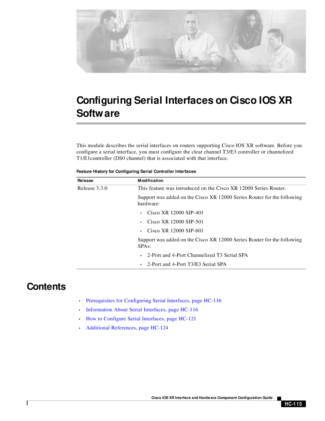 Cisco Systems XR 12000 SIP-601, XR 12000 SIP-501 manual Configuring Serial Interfaces on Cisco IOS XR Software, Contents 