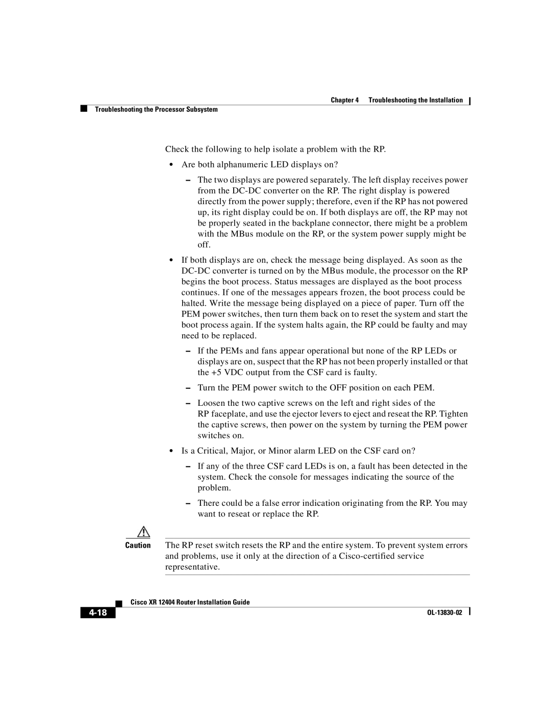 Cisco Systems manual Cisco XR 12404 Router Installation Guide 