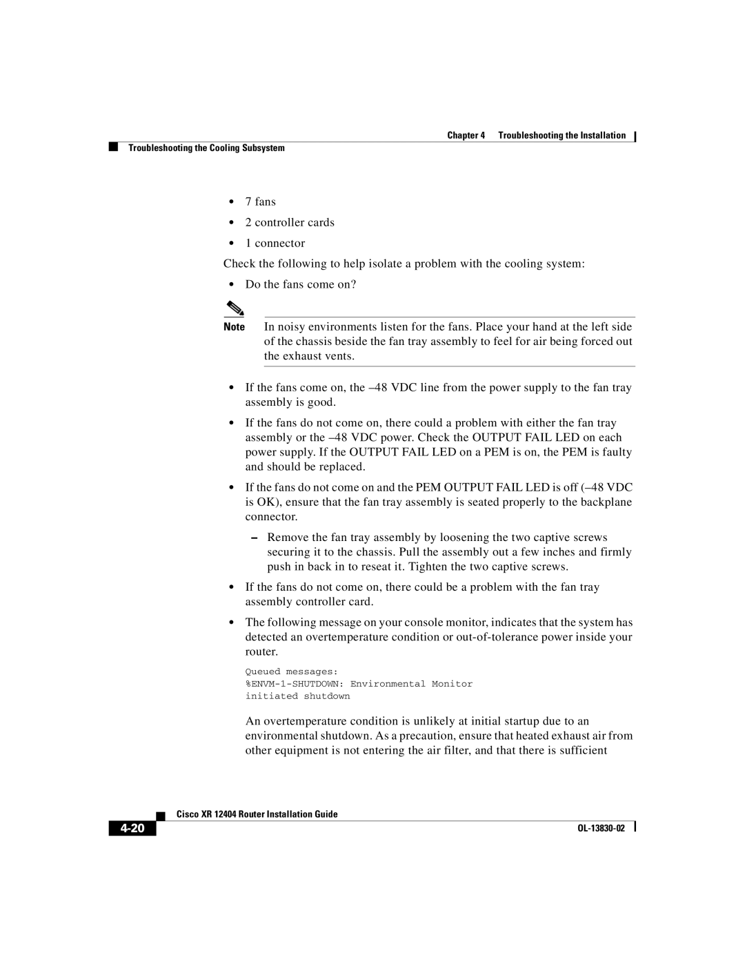 Cisco Systems manual Cisco XR 12404 Router Installation Guide 