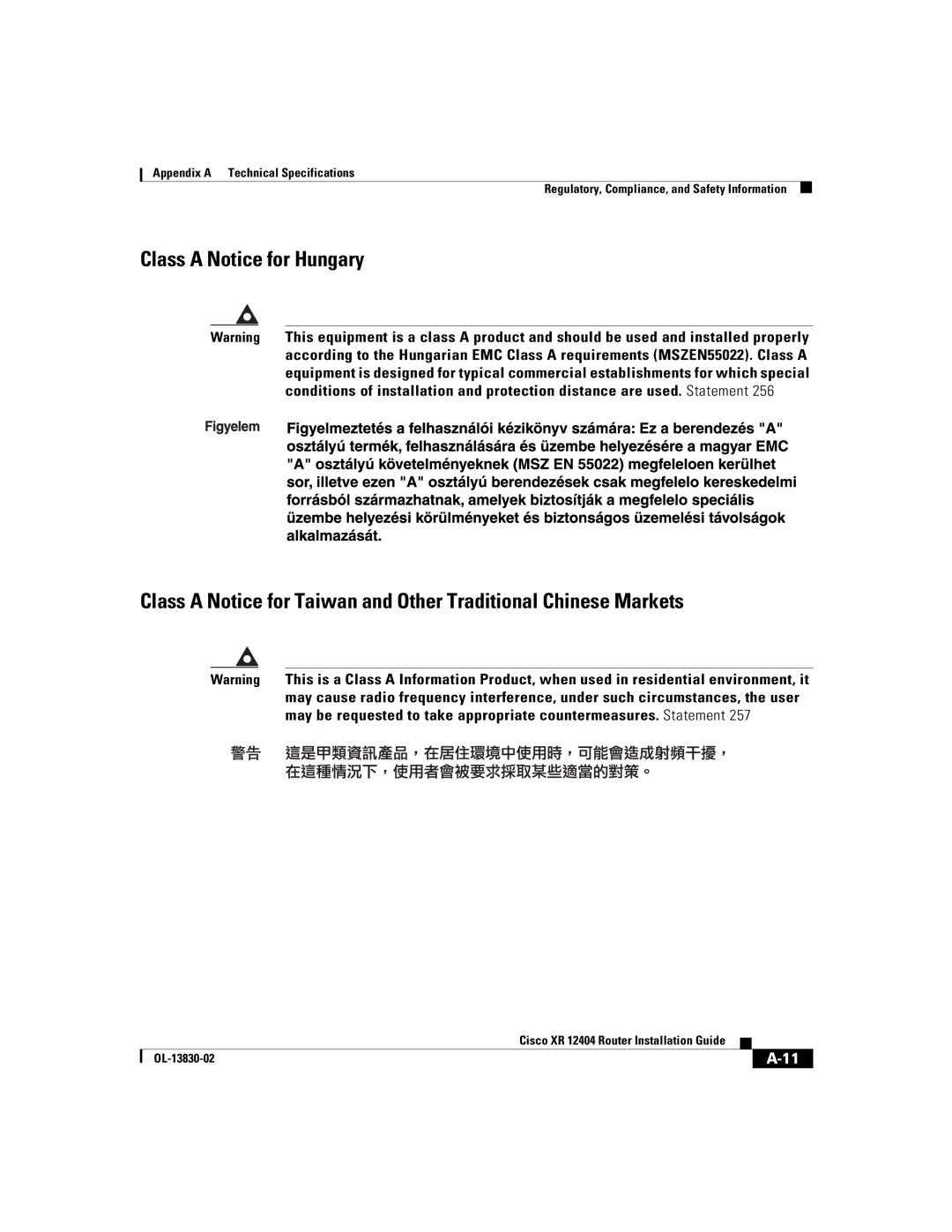 Cisco Systems XR 12404 manual OL-13830-02 