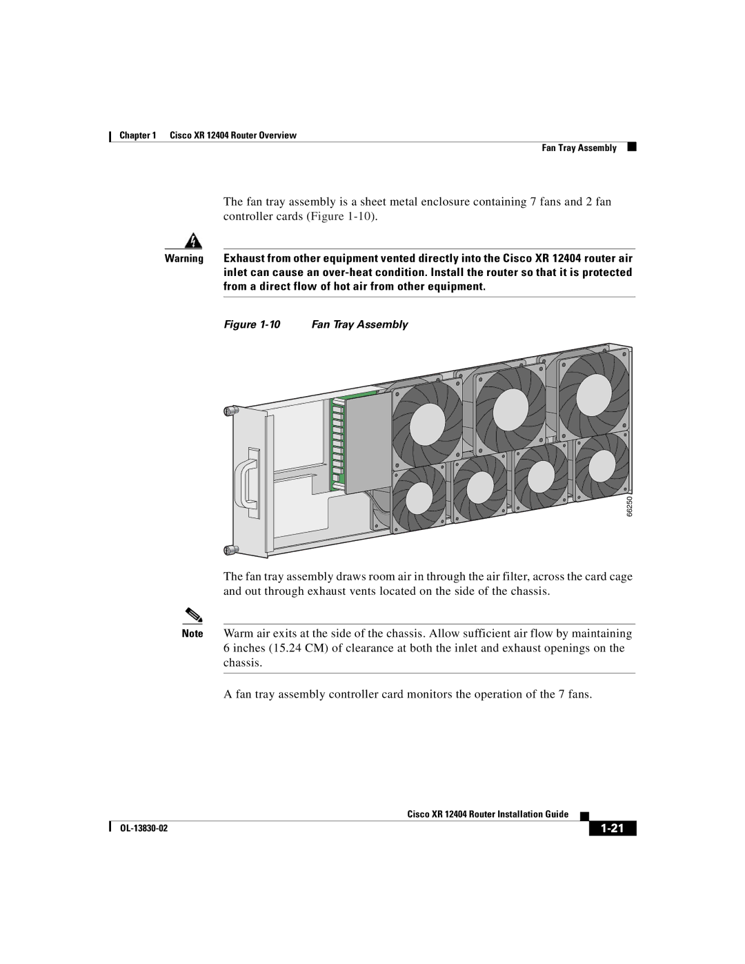 Cisco Systems XR 12404 manual Fan Tray Assembly 