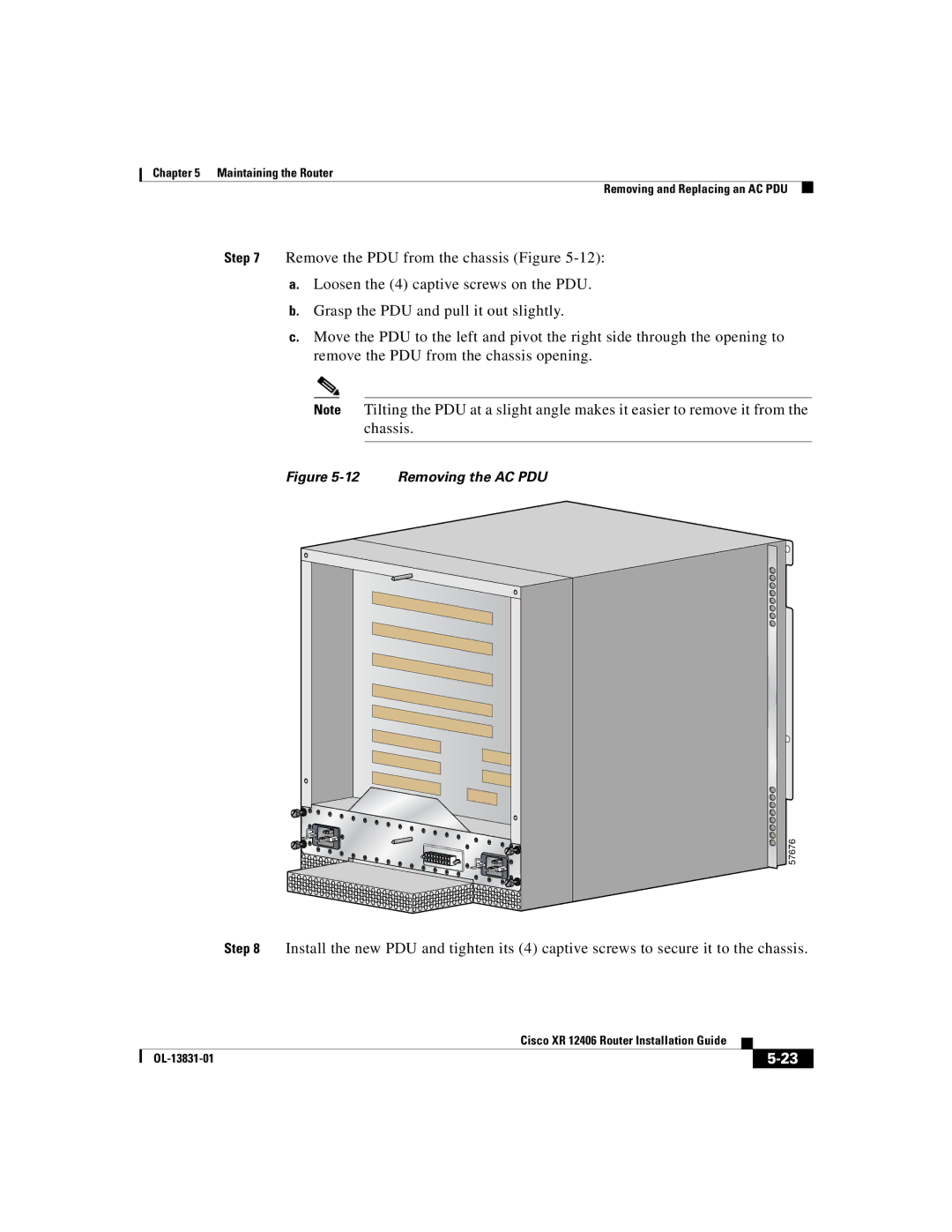 Cisco Systems XR 12406 manual Removing the AC PDU 