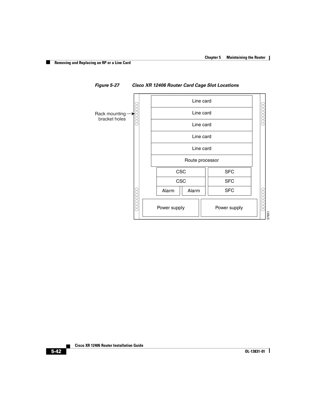 Cisco Systems manual Cisco XR 12406 Router Card Cage Slot Locations 