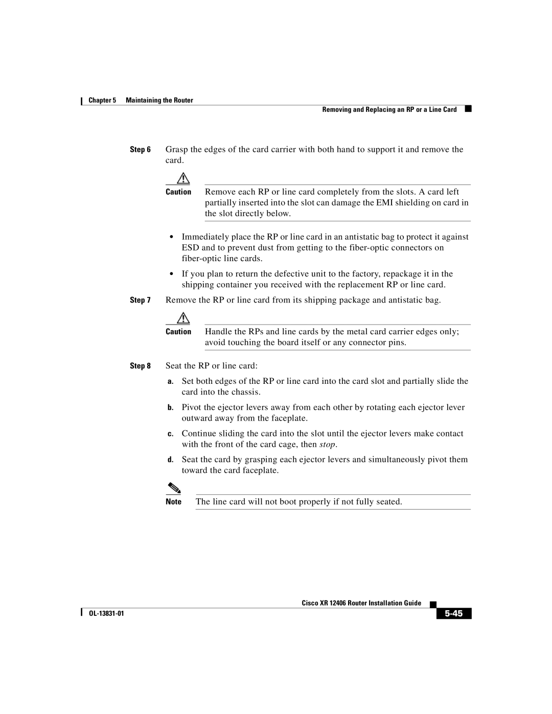 Cisco Systems XR 12406 manual OL-13831-01 