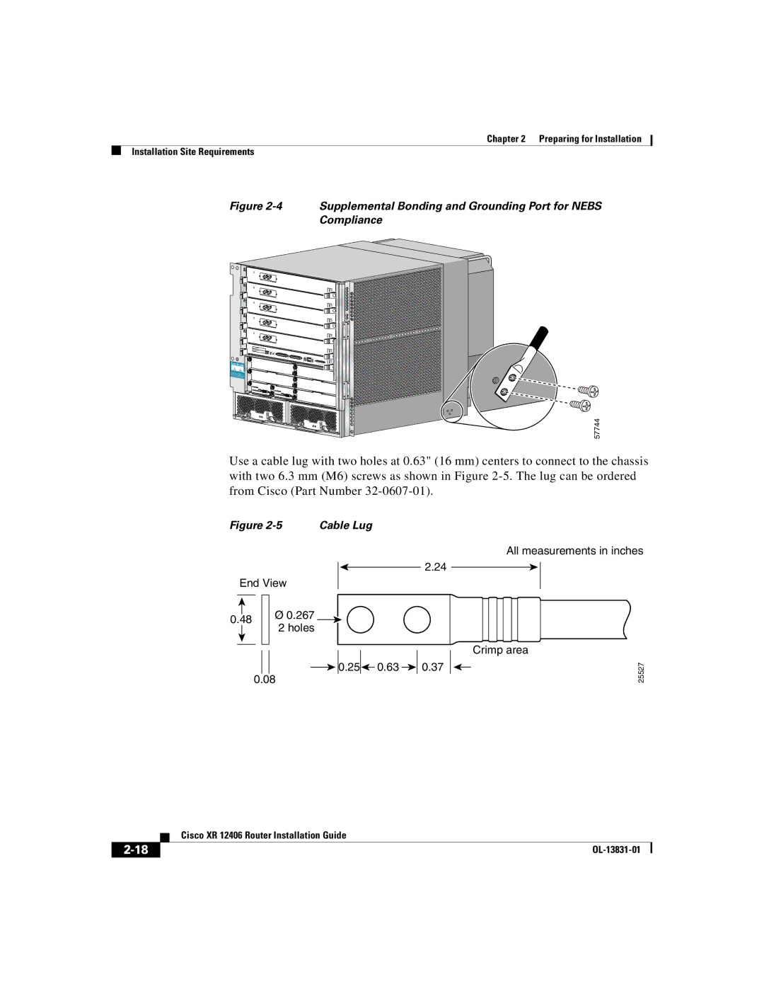 Cisco Systems XR 12406 manual Supplemental Bonding and Grounding Port for Nebs Compliance 