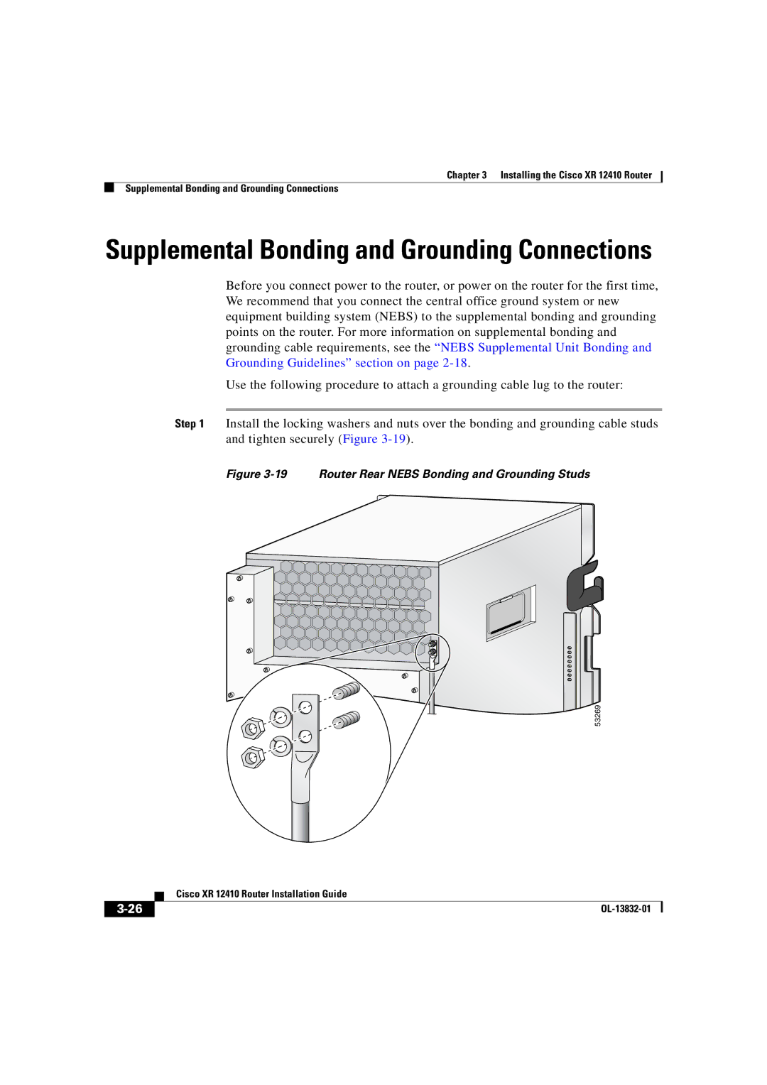 Cisco Systems XR 12410 manual Supplemental Bonding and Grounding Connections 