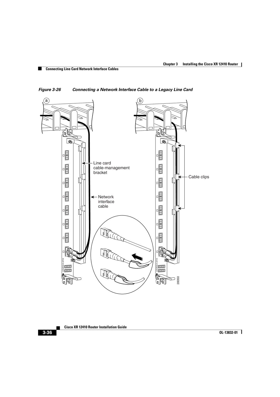 Cisco Systems XR 12410 manual Network interface cable Cable clips 