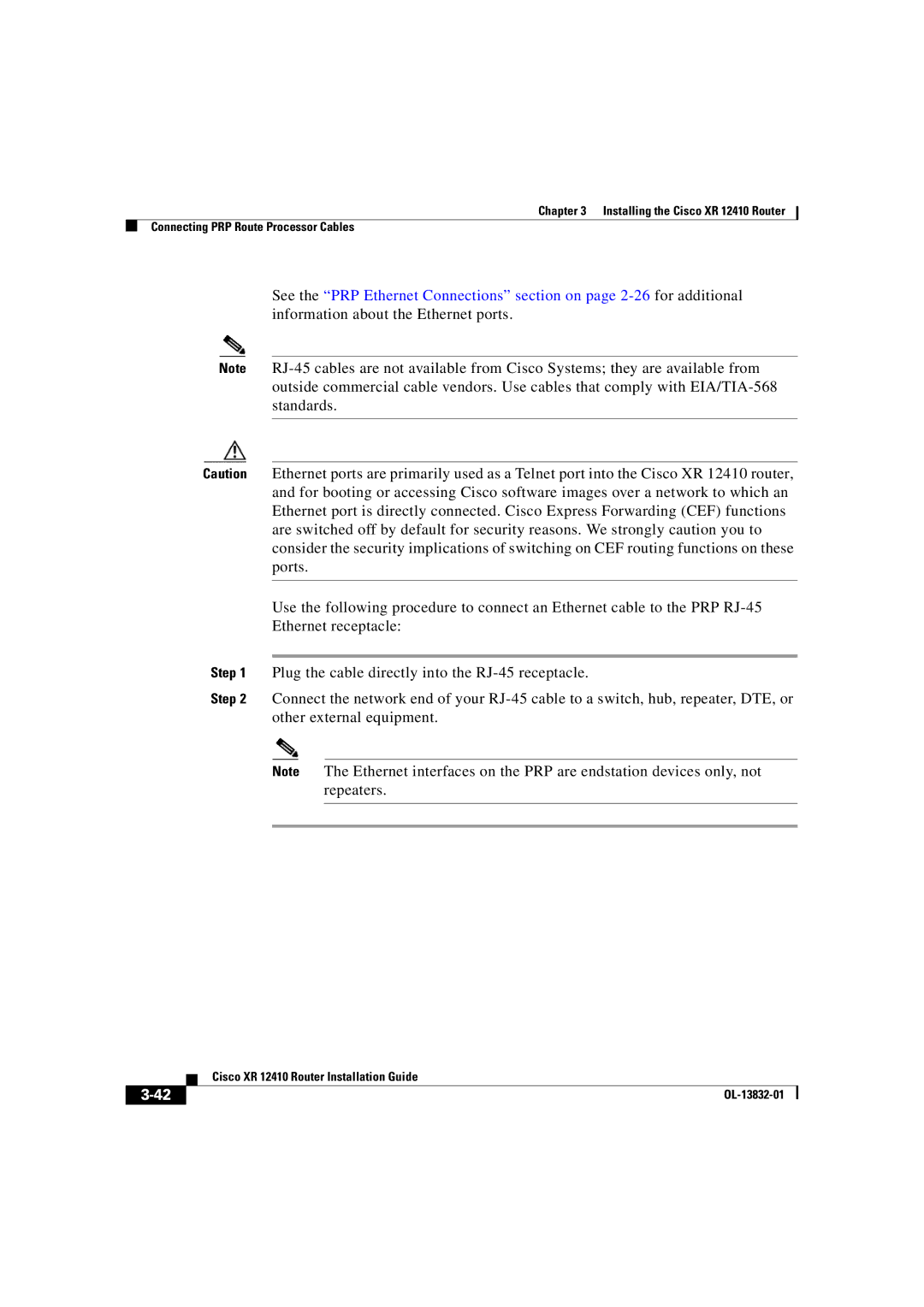 Cisco Systems manual Cisco XR 12410 Router Installation Guide 