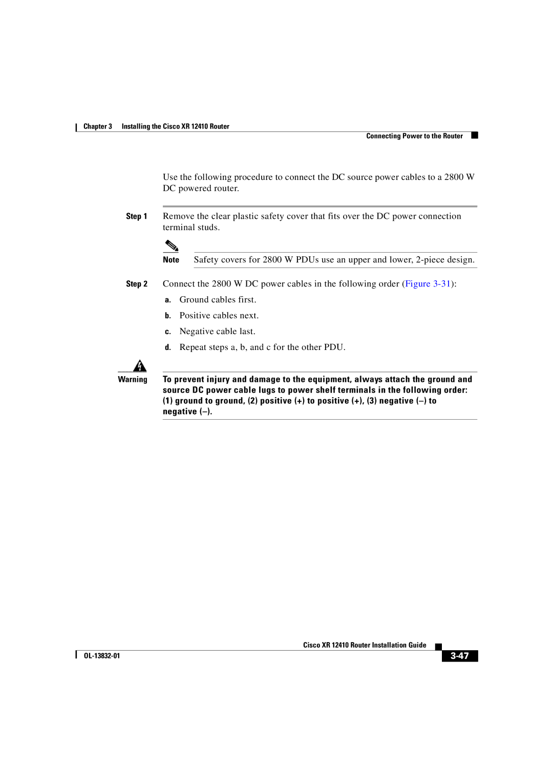 Cisco Systems XR 12410 manual OL-13832-01 