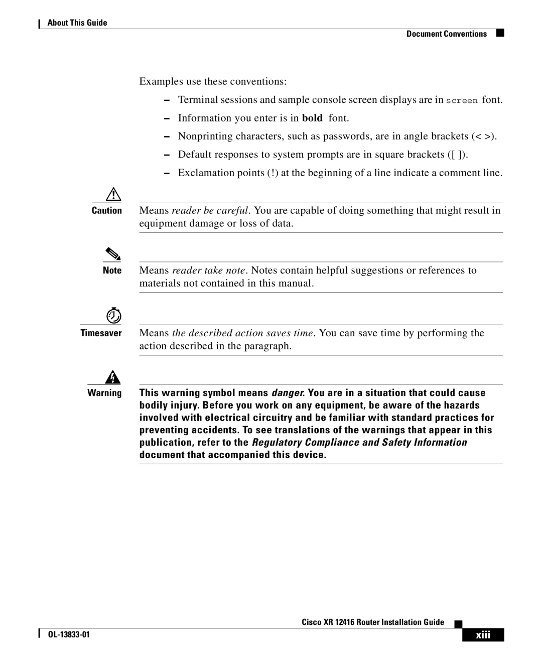 Cisco Systems XR 12416 appendix Xiii 