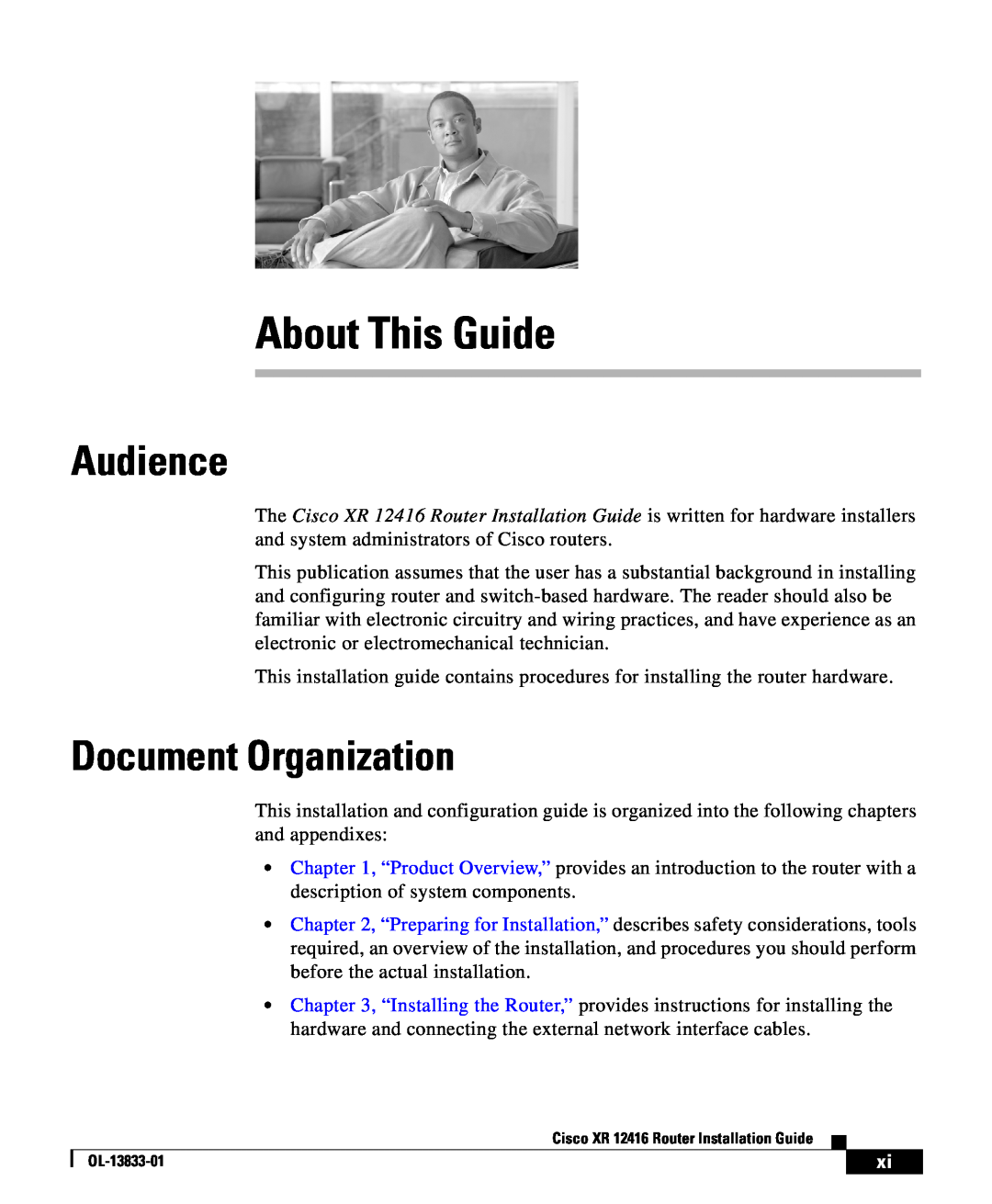 Cisco Systems XR 12416 appendix Audience, Document Organization, About This Guide 