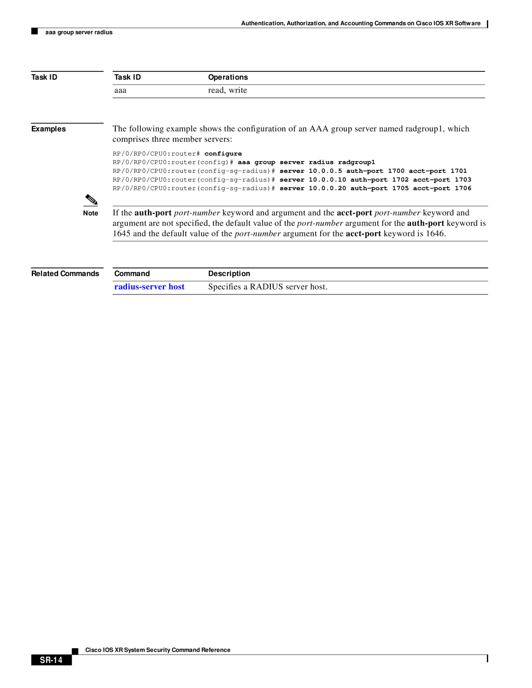 Cisco Systems XR manual Comprises three member servers, SR-14 