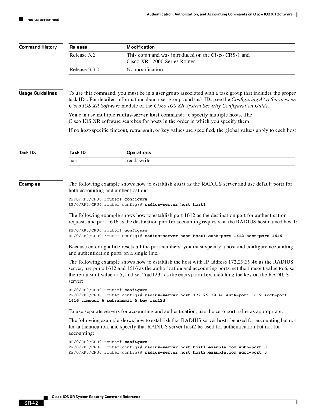 Cisco Systems XR manual SR-42 