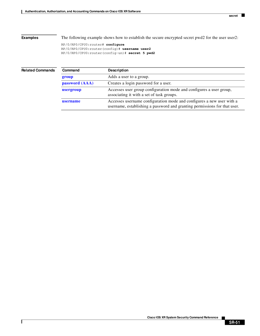 Cisco Systems XR manual SR-51 