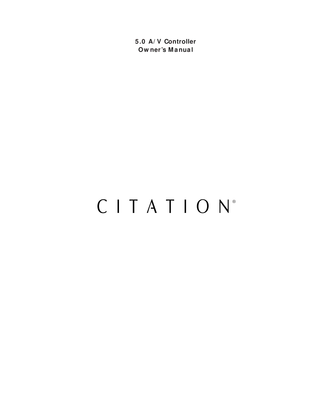 Citation Stereo Receiver owner manual 