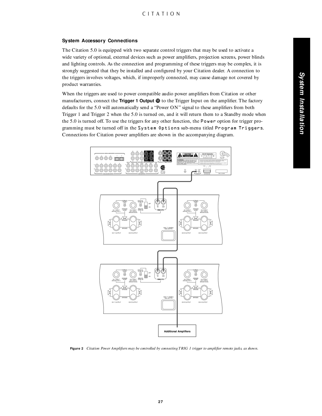 Citation Stereo Receiver owner manual System Accessory Connections 