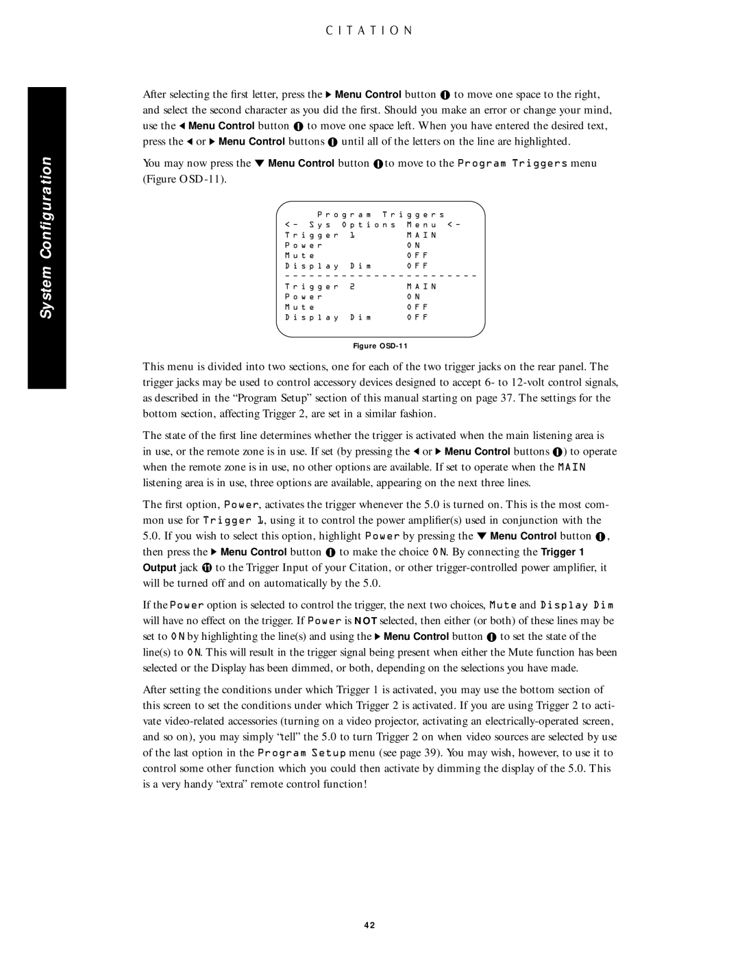 Citation Stereo Receiver owner manual Figure OSD-11 