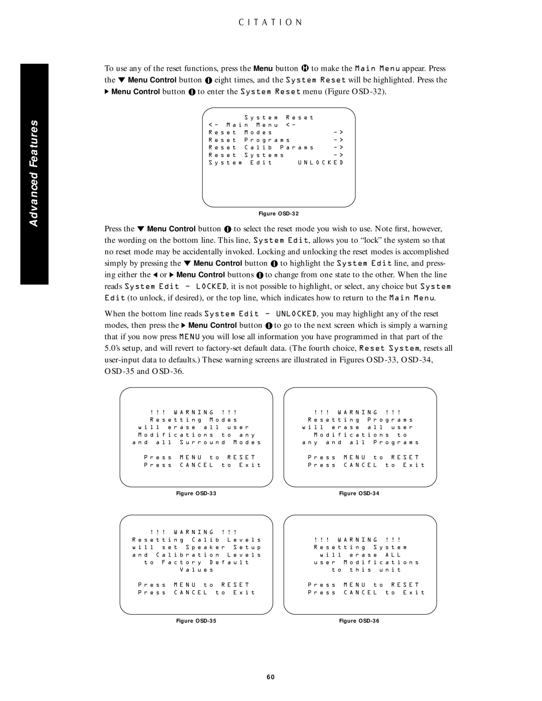 Citation Stereo Receiver owner manual Figure OSD-32 