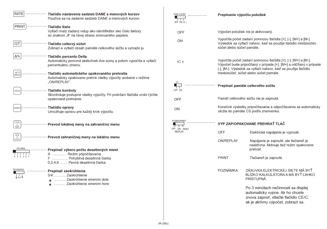 Citizen 350DPA instruction manual VYP ZAP/OPAKOVANE Prehrať Tlač 