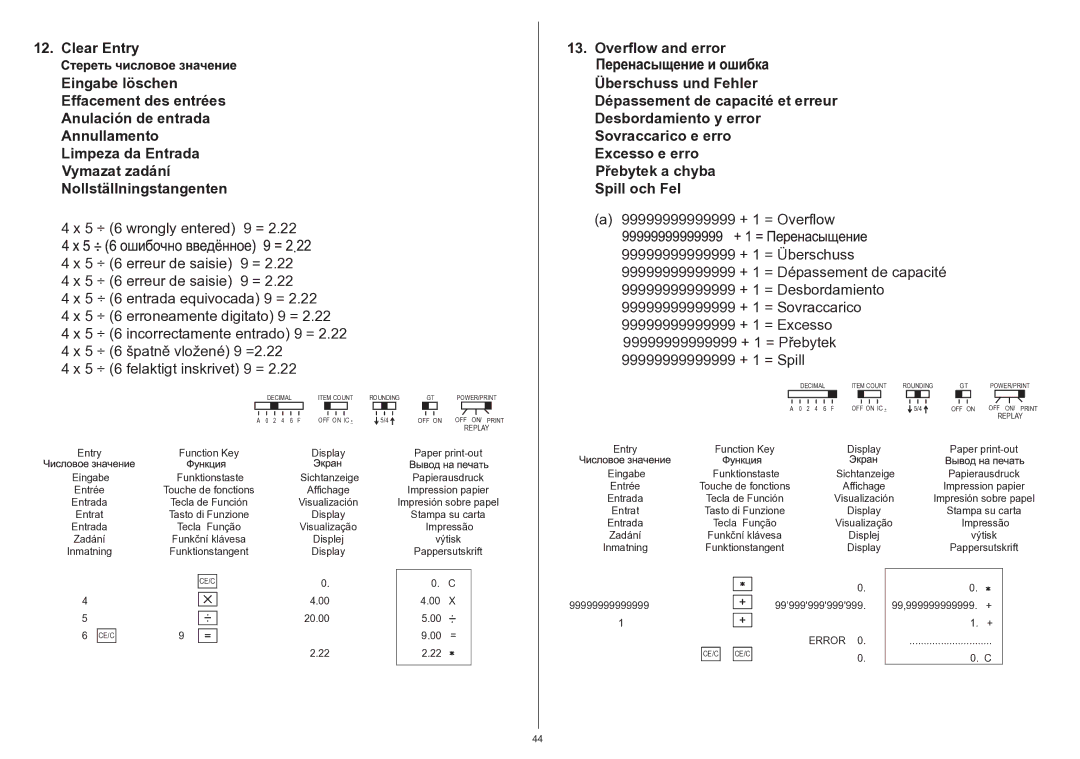 Citizen 350DPA instruction manual Entry Eingabe Entrée Entrada Entrat Zadání Inmatning 