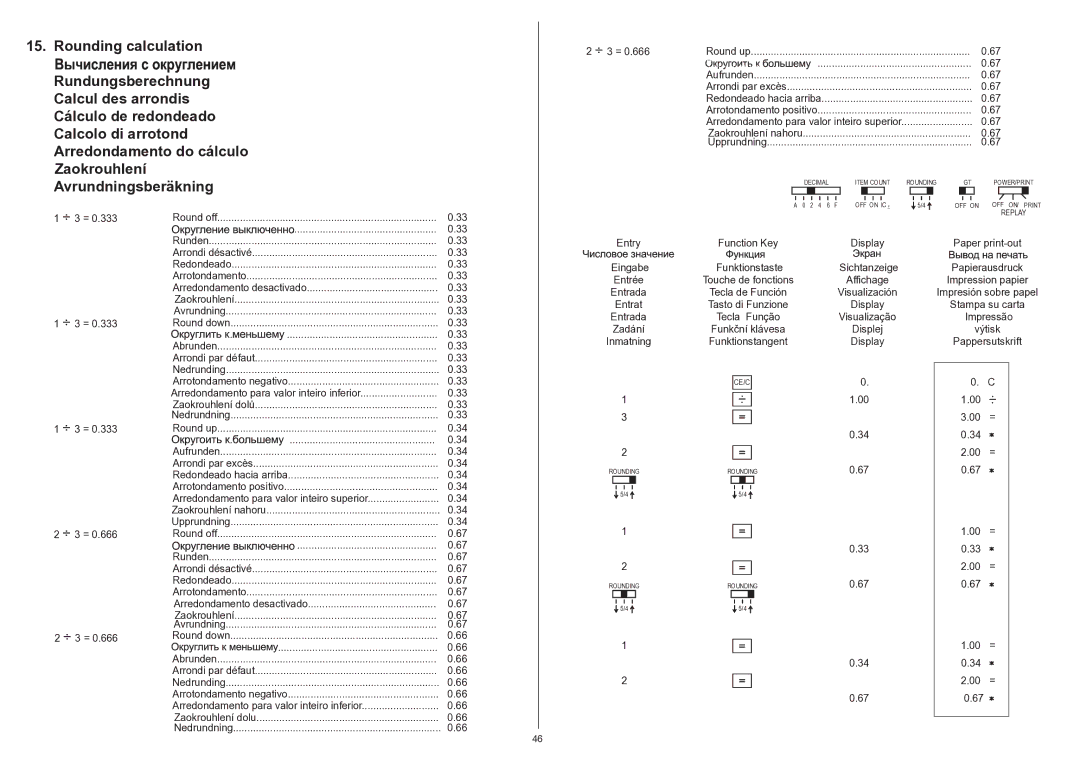 Citizen 350DPA instruction manual ÷ 3 = 