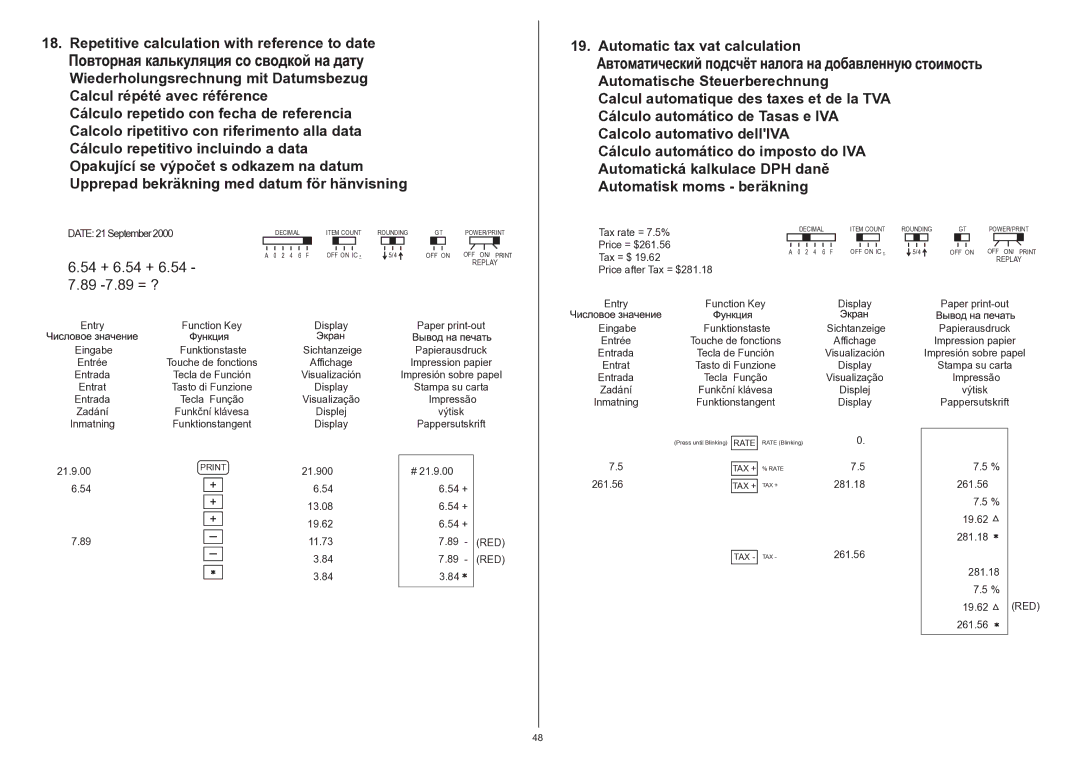 Citizen 350DPA instruction manual + 6.54 +, 89 = ? 