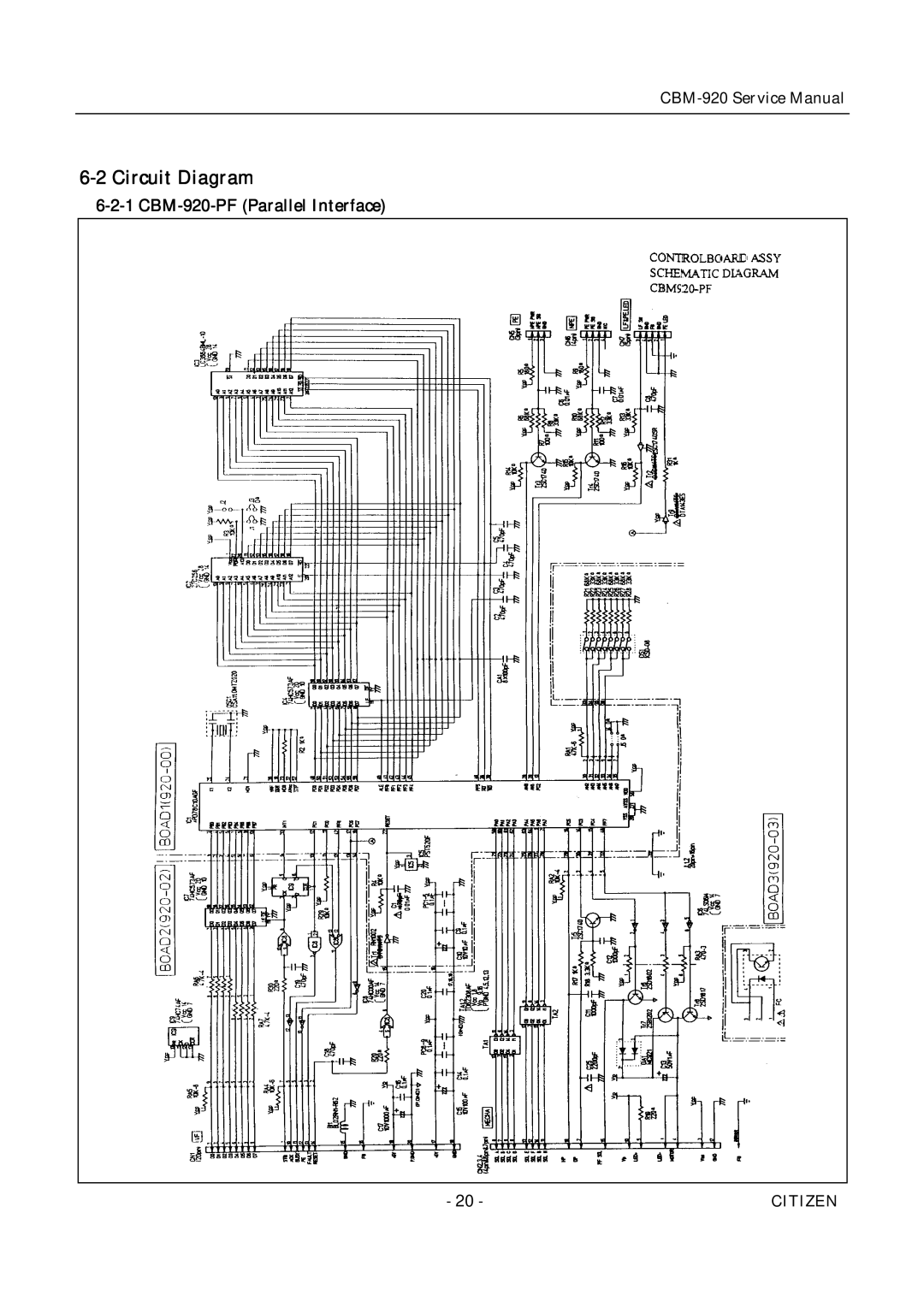 Citizen CBM-920 service manual Circuit Diagram 