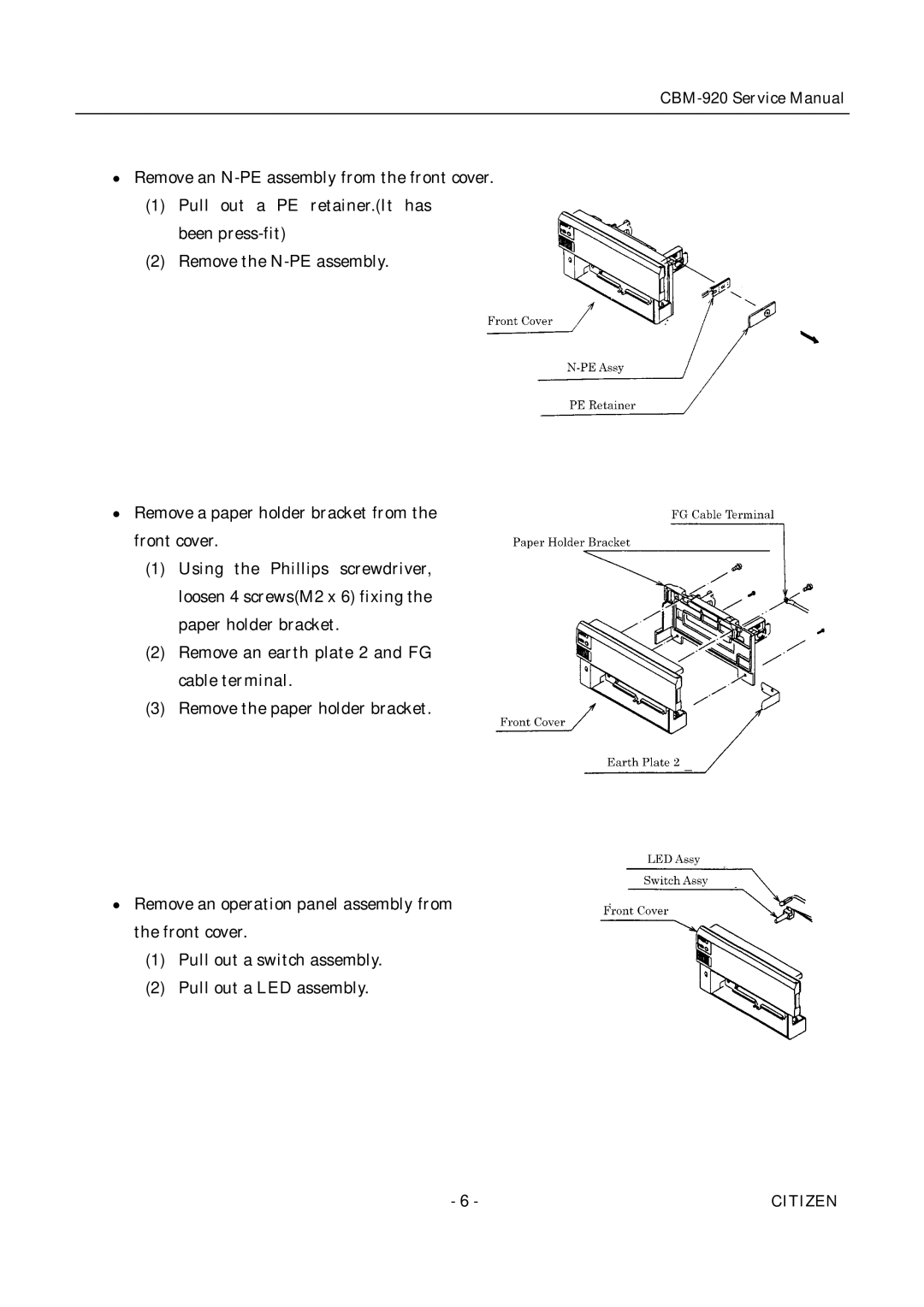 Citizen CBM-920 service manual Citizen 