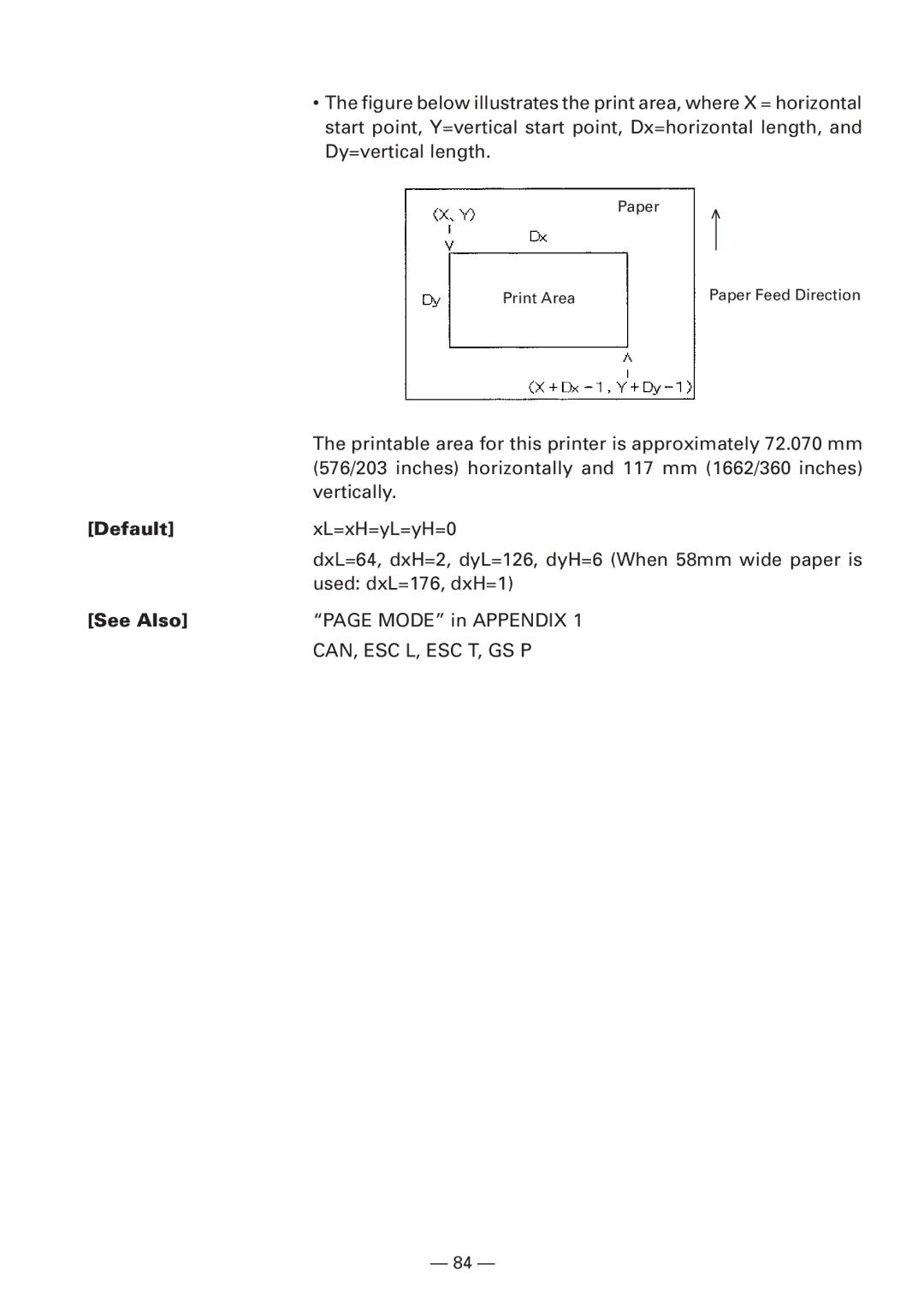 Citizen CBM1000 manual Can, Esc L, Esc T, Gs P 