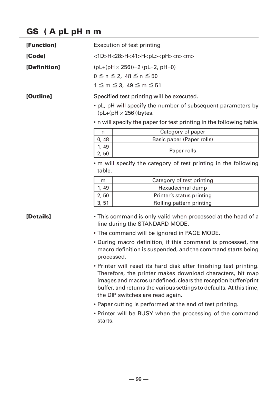 Citizen CBM1000 manual GS a pL pH n m, Definition 