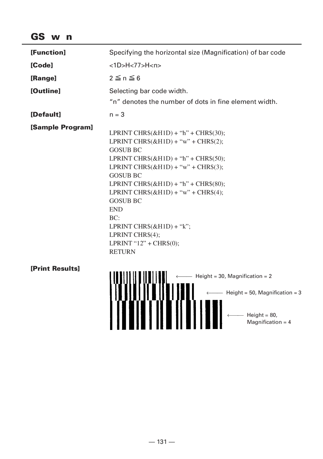 Citizen CBM1000 manual GS w n, Range Outline 