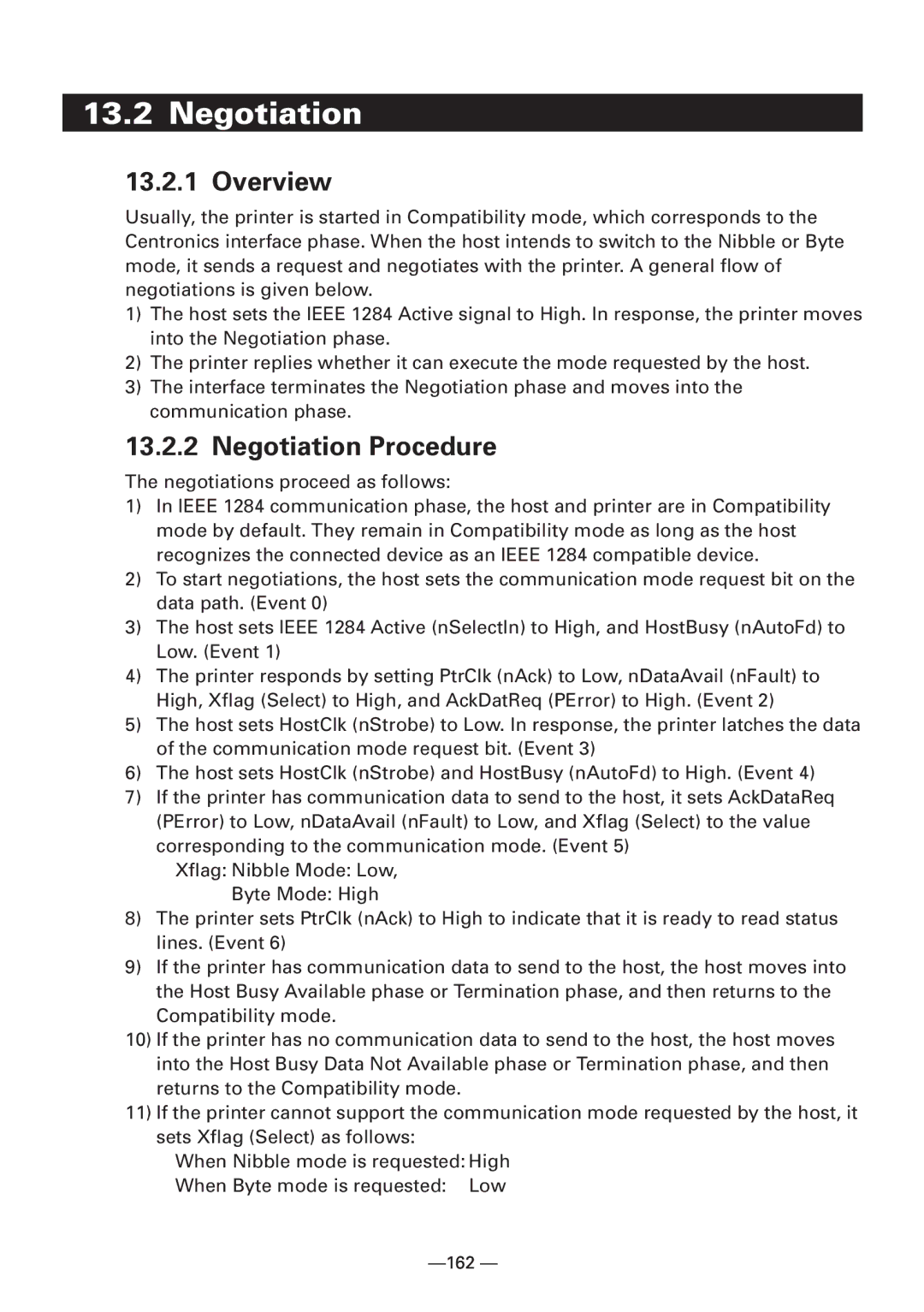 Citizen CBM1000 manual Overview, Negotiation Procedure 