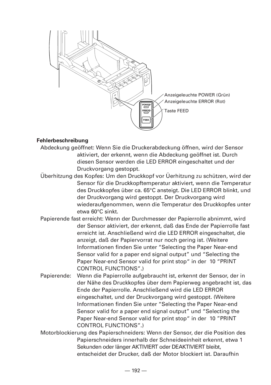 Citizen CBM1000 manual Fehlerbeschreibung 