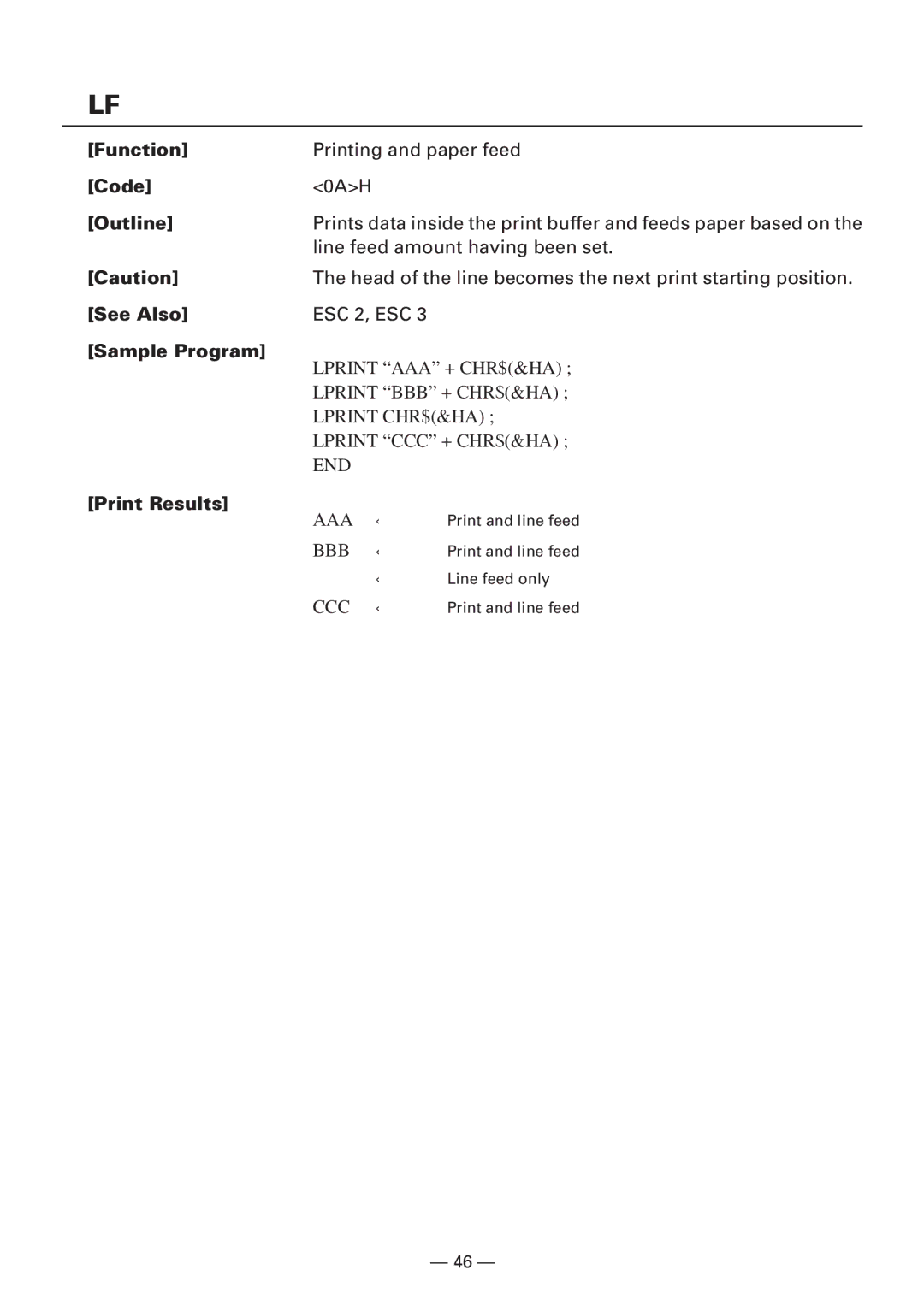 Citizen CBM1000 manual Print Results 