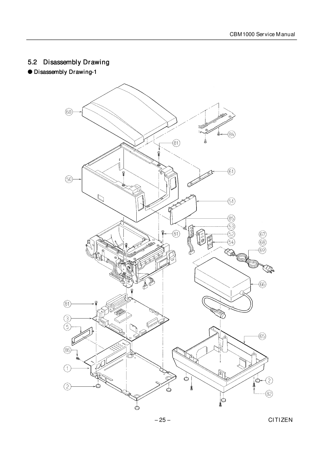 Citizen CBM1000 service manual Disassembly Drawing-1 