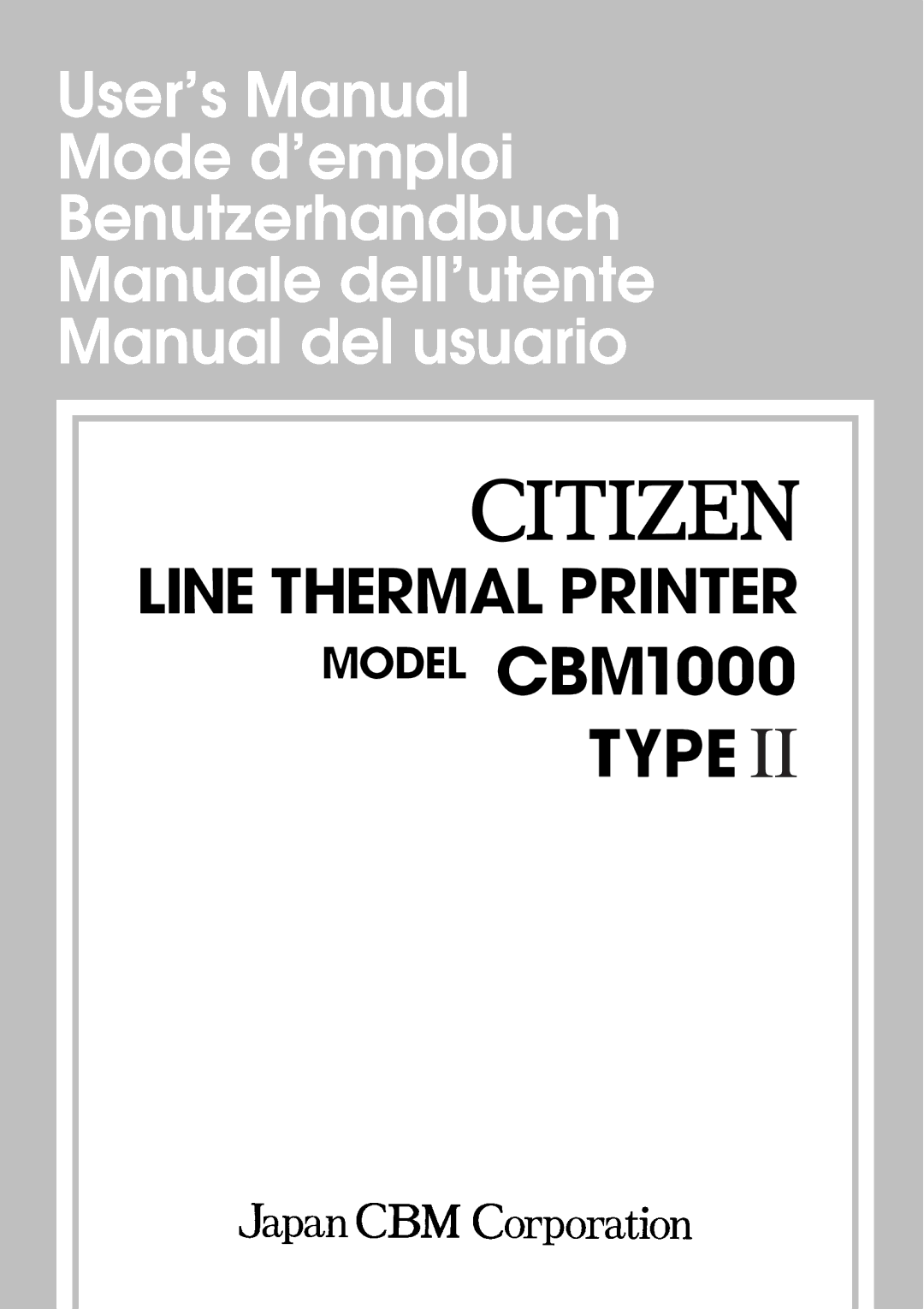 Citizen CBM1000II user manual 