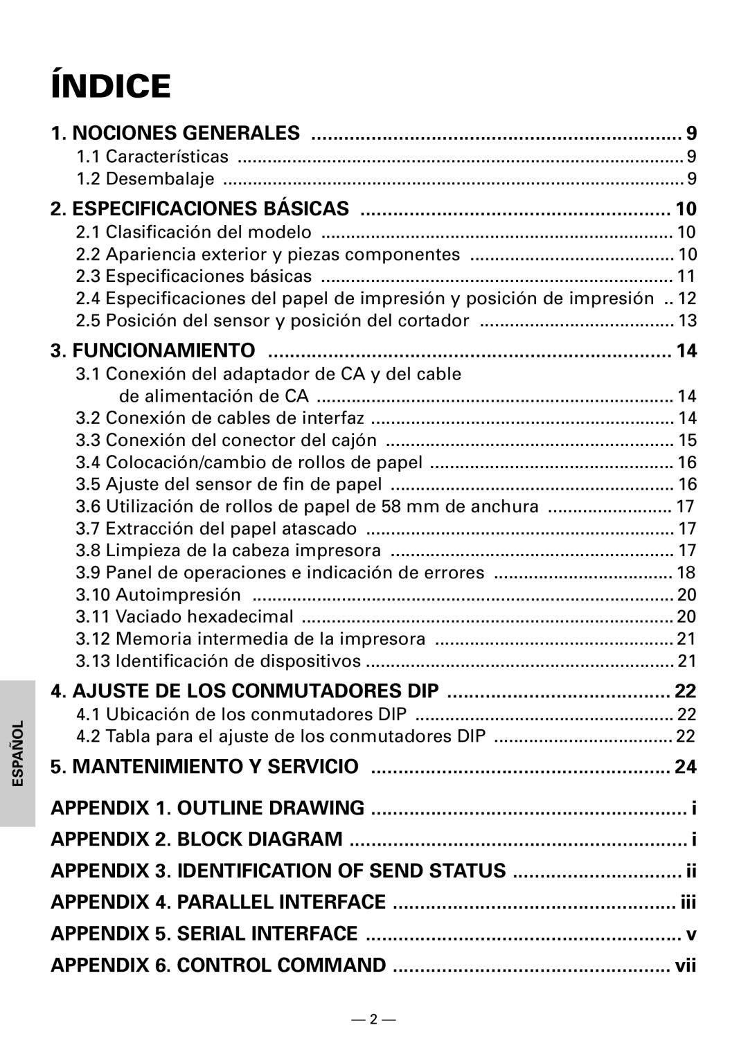 Citizen CBM1000II user manual Índice 