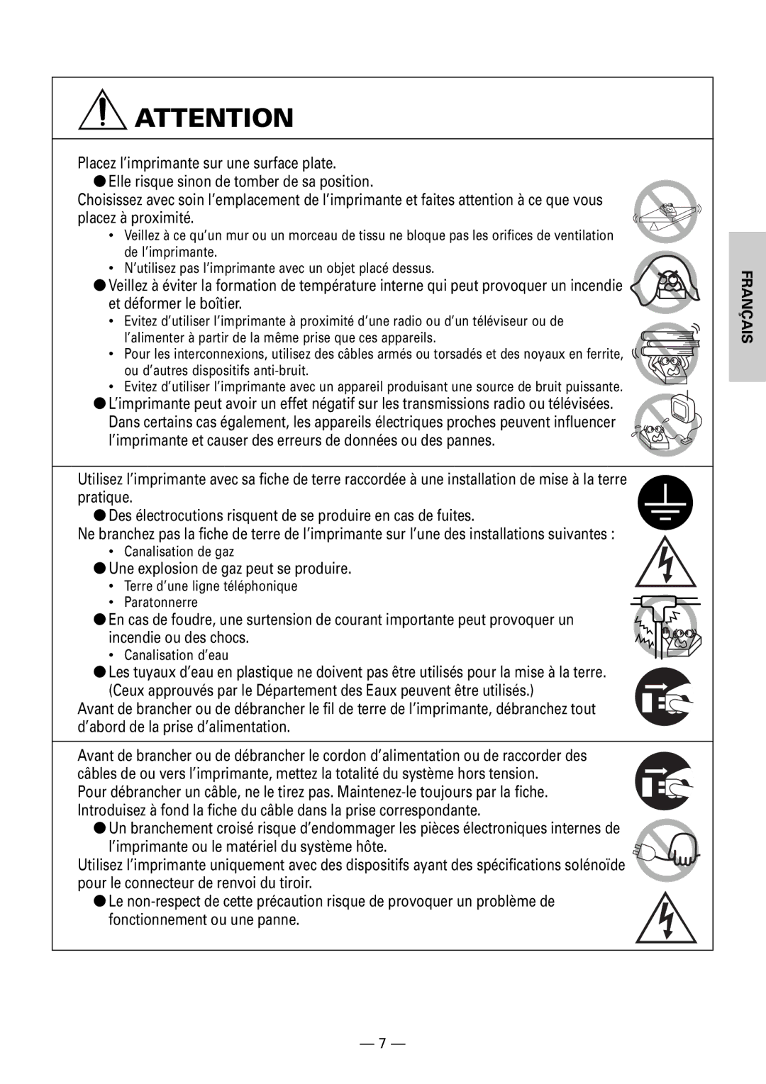 Citizen CBM1000II user manual Une explosion de gaz peut se produire 