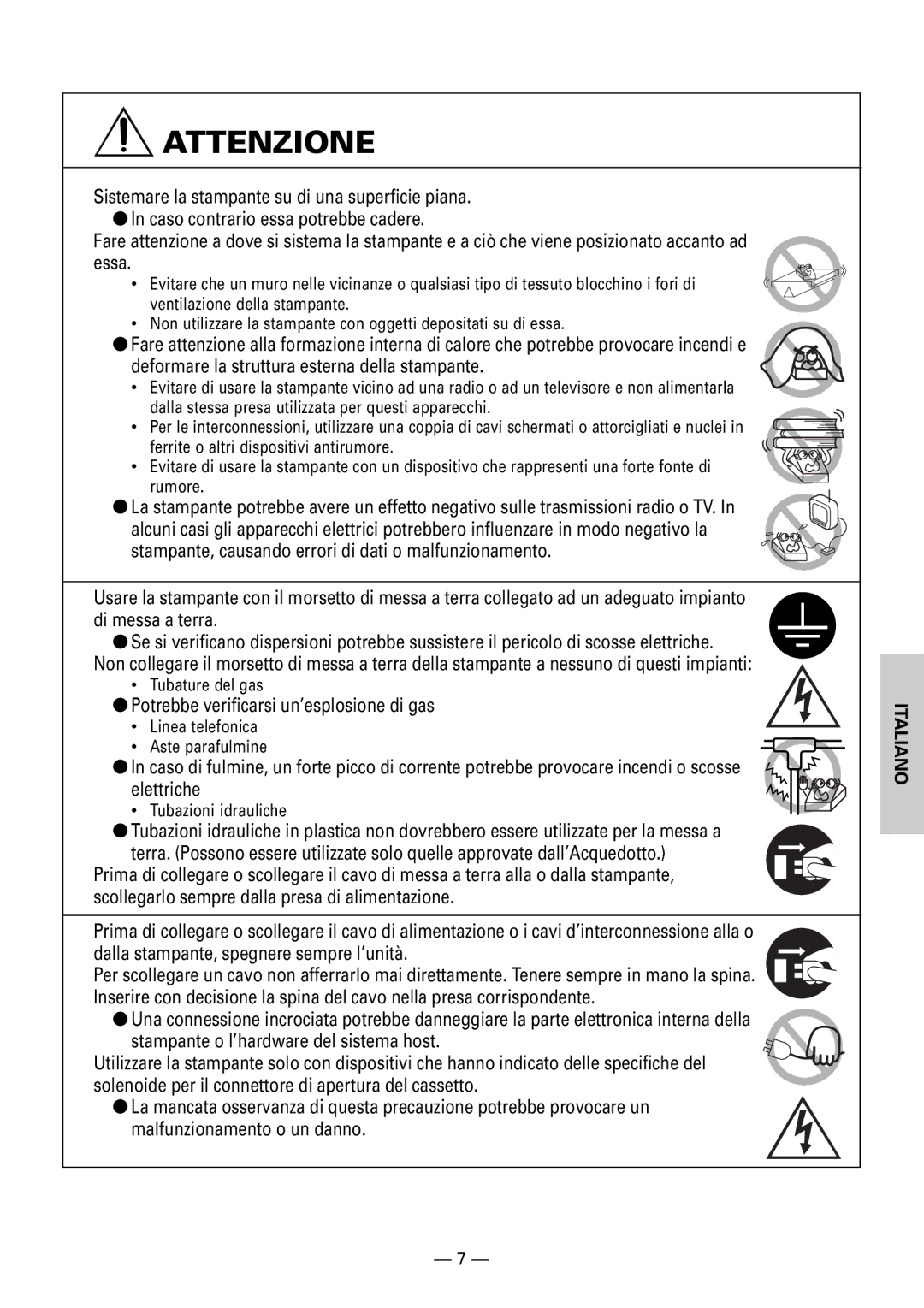 Citizen CBM1000II user manual Potrebbe verificarsi un’esplosione di gas 