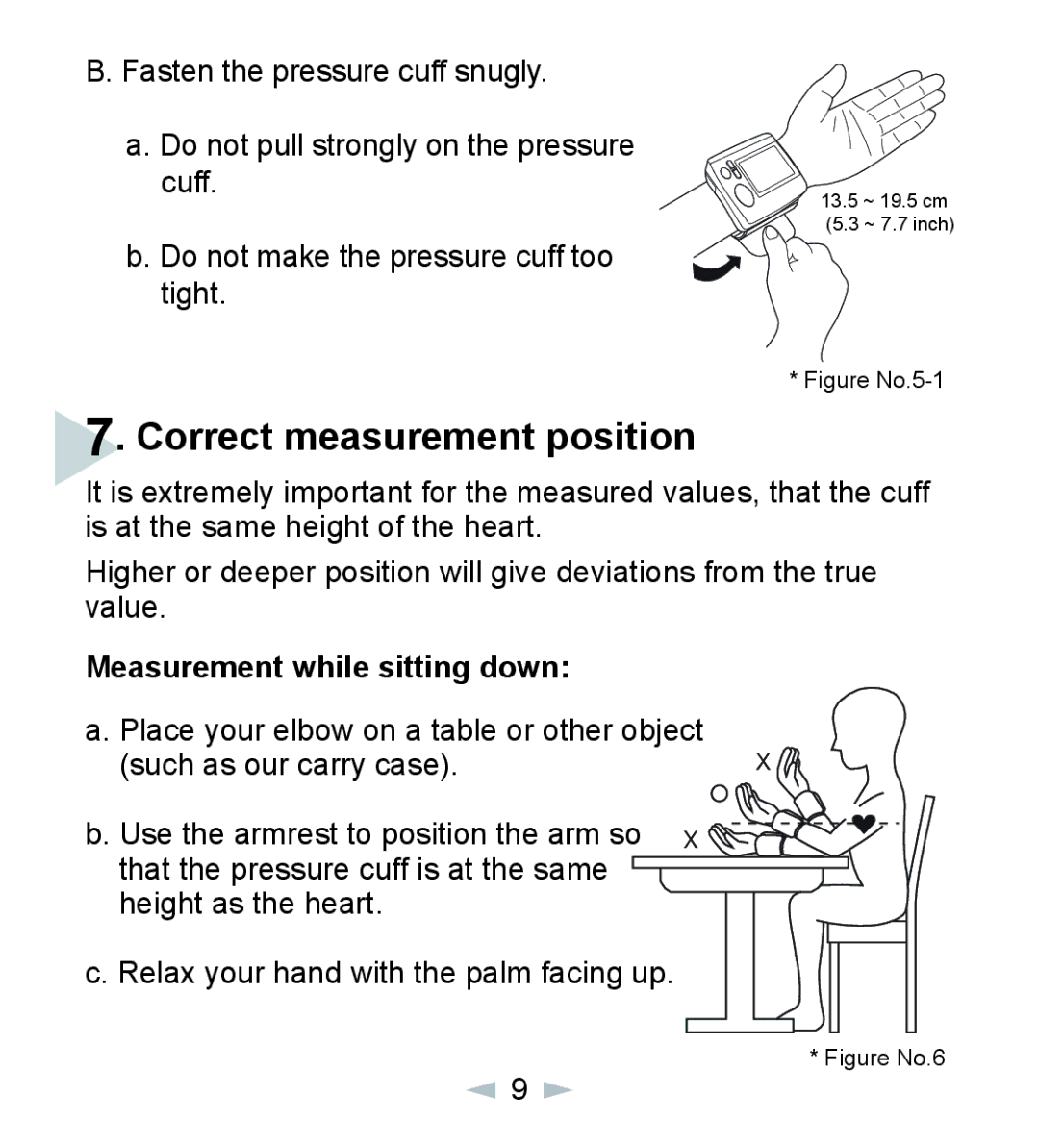 Citizen ch-17 manual Correct measurement position, Measurement while sitting down 