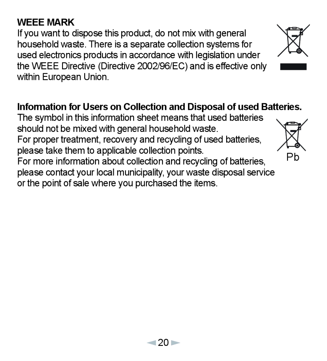 Citizen ch-17 manual Should not be mixed with general household waste, Please take them to applicable collection points 